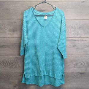 Faded Glory Ribbed V Neck Sweater Womens Plus Size 1x 16W